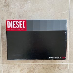 vintage diesel footwear box black gray for storage, organization size 10 1990s